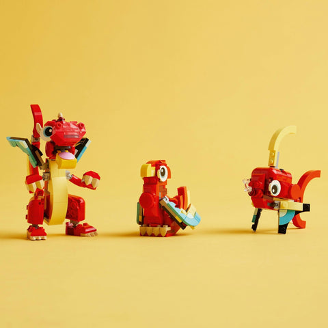 LEGO 樂高 Creator 紅龍 玩具 禮物 積木 男孩 女孩 兒童 5歲 6歲 7歲 8歲 小學生 龍 動物 動物 益智 創意 31145