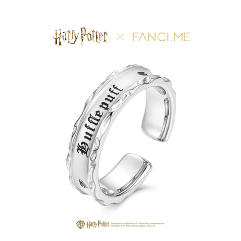 FANCIME x Harry Potter Official Collaboration Women's Men's Ring Gryffindor Slytherin Ravenclaw Hufflepuff Ring Hogwarts Four Dorm Adjustable Ring Open Rig Silver Gold Halloween Christmas Present