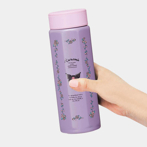 Skater STO5-A Stainless Steel Mug Bottle, 16.9 fl oz (500 ml), Easy to Hold, Octagonal, Thermal, Cold Insulation, Water Bottle, Chromi, Flower Retro, Sanrio