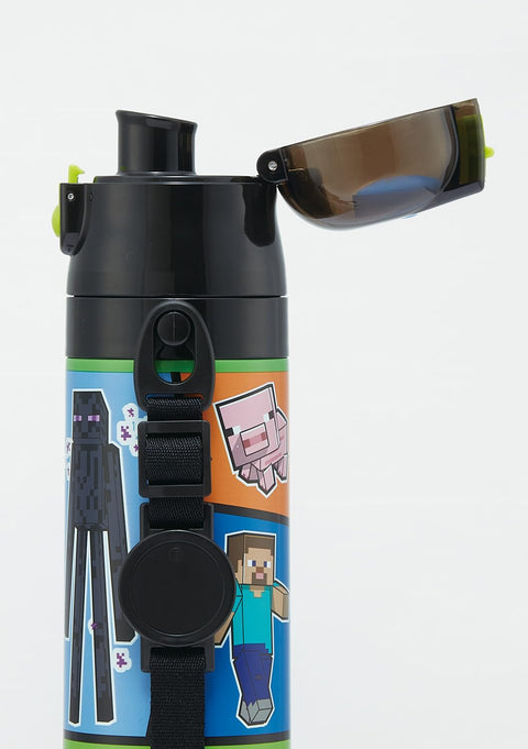 스케이터 (Skater) 어린이용 스테인리스 스틸 물병, 직접 마실 수 있는, 470ml, 어린이용, 경량 타입, 마인크래프트 25, 남아용, 단열 물병, 스포츠 물병, 어린이, 어린이, 물병, SDC4-A