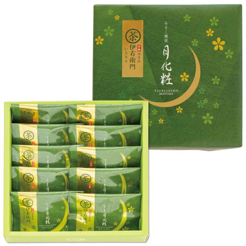 伊右衛門月化粧(抹茶) 20個（10個入×2箱） 和菓子 ギフト 人気 饅頭 餡 詰め合わせ 個包装 大阪 お土産 お菓子 まんじゅう お取り寄せ