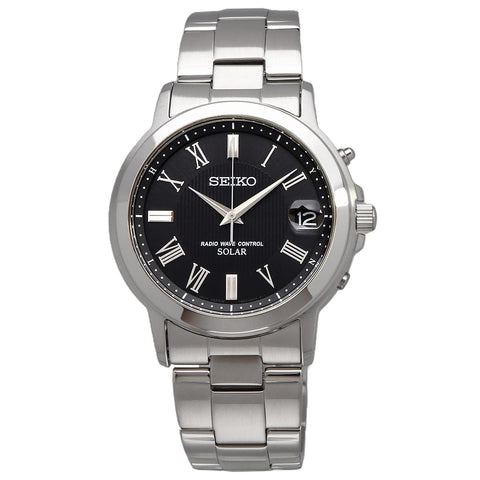 Seiko 精工手表 精工精选 男士太阳能电波, 银色/黑色, 手链类型