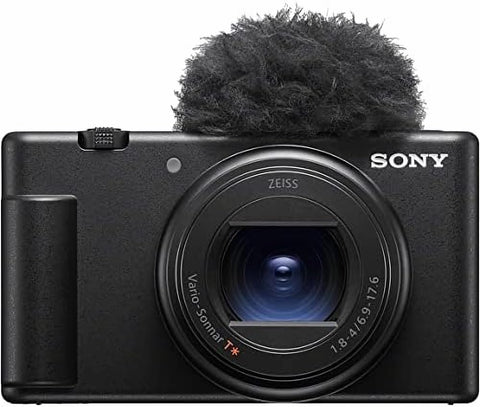 Sony ZV-1M2 B Compact Digital Camera, Vlog Camera ZV-1II, Body with Windscreen, 18–50mm F1.8–4.0 Zoom Lens, Black