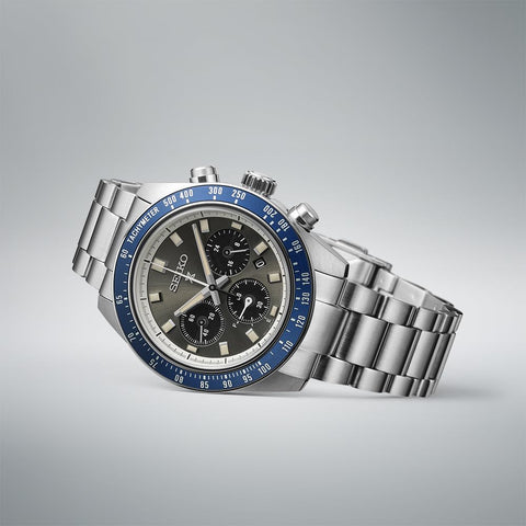Seiko 精工手錶 Prospex SPEEDTIMER 太陽能計時碼錶 Large, 錶殼:銀/錶盤:灰色, 手鍊類型