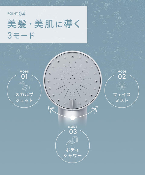 SALONIA サロニア シャワーヘッド ファインバブルクリア マイクロナノバブル 節水 高水圧 塩素除去カートリッジ + 重炭酸タブレット付き シルバー