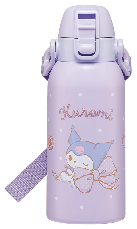 스케이터 (스케이터), 어린이용 스테인리스 스틸 물병, 직접 마시는 것, 600ml, 어린이용, 경량 타입, 산리오, 크로미, 빅 리본, 여아용, 단열, 물병, 스포츠 보틀, 어린이 물병, STCH6-A