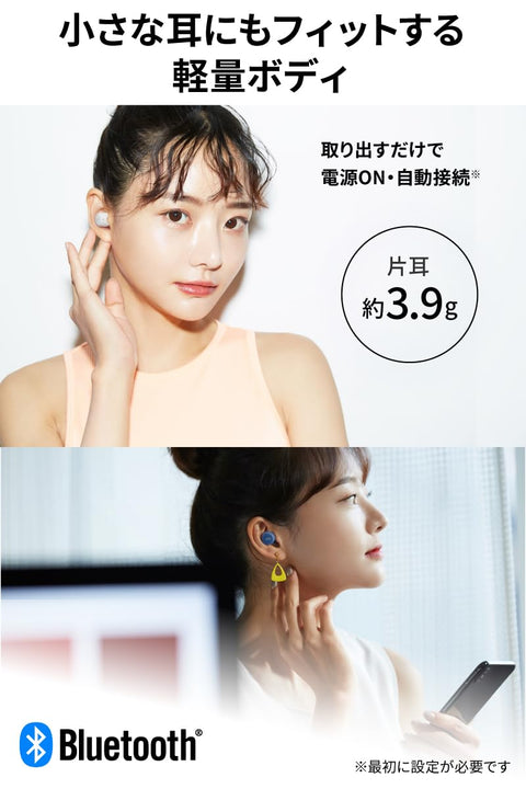 JVC HA-A5T-B 完全无线耳机 主体质量3.9 克 小型轻量机身 可播放 15 小时播放 蓝牙 Ver5.1 黑色