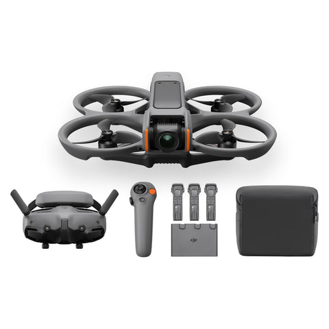 DJI Avata 2 Fly More Combo (3 x Batteries) Camera Drone, FPV Drone with 4K Camera, Max Flight Time 69 Minutes, One Push Acrobatic Flying, Integrated Propeller Guard, Supports Goggles 3 and RC Motion