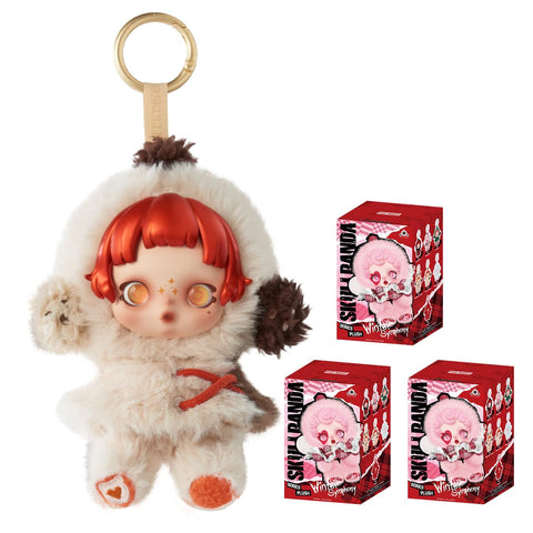 POP MART SKULLPANDA 윈터 심포니 시리즈 플러시 펜던트 [1개] 팝마트 가챠 가챠 블라인드 박스 피규어 프라모델 프리미엄 장난감 PVC 소프트 비닐 오리지널 캐릭터 생일 선물