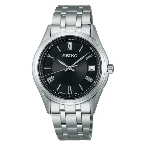 Seiko 精工手表 精工 精选 S系列 太阳能电波 一对 男士, 表盘:黑色, 手链类型