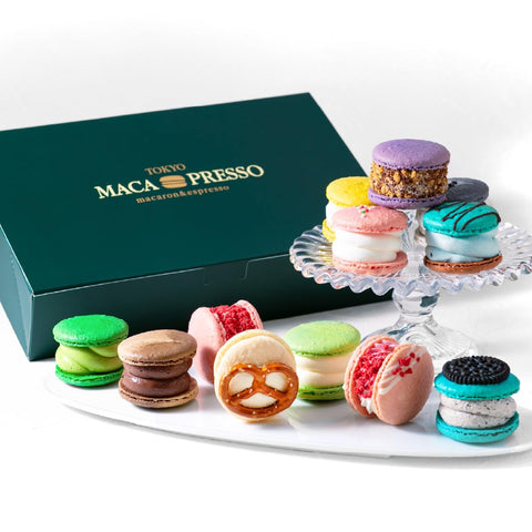 【敬老日】人氣 馬卡龍 全明星 12 套裝 MACAPRESSO 馬卡龍 胖馬卡龍 回禮 糖果 禮品 甜點 家庭慶祝 西式點心禮物 中元節