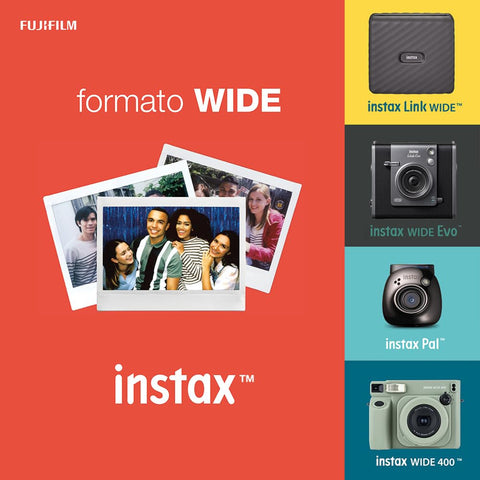 Fujifilm Instax Link Wide Mocha Gray & Palm Size Camera INSTAX Pal Wide Wide Angle Lens Multi-format & Instant Color Film Instax Wide K R 1