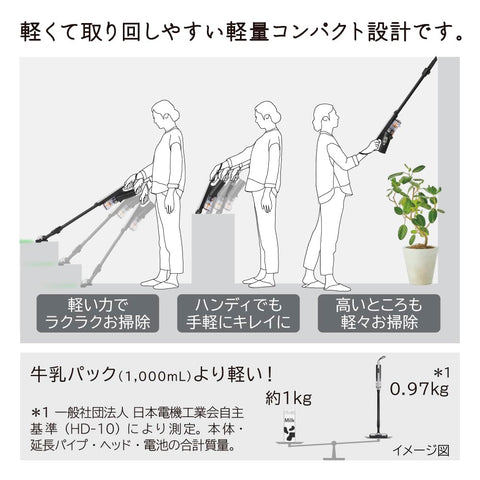 旋风式无绳吸尘器 超棒 浅灰色 日立 PV-BS1M(H)