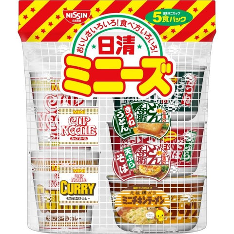 Nissin Foods Nissin Minnies (Westrian), 5 Types, 1 Bag x 6 Bags (CN, Cup Noodle Curry, Donbee Kitsune Udonnishi, Donbee Tempura Buckwheat, Chicken Ramen Donbury, Assorted Mini, Cup Noodles, Couple