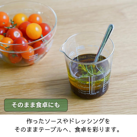 HARIO(ハリオ) 耐熱ガラス製 メジャーカップ 2個セット 200mL/500mL 電子レンジ 食洗機対応 日本製 MJC-1324-GR-2P