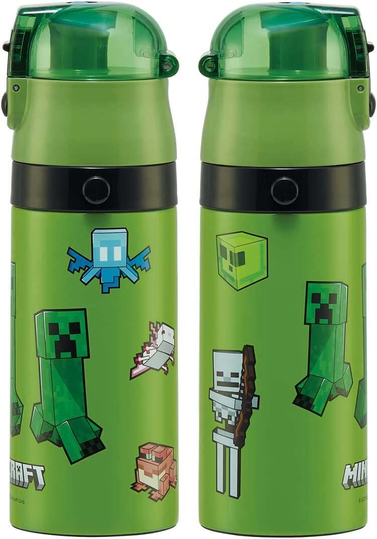 Minecraft 子ども用水筒 スケーター(skater) 子供用 ステンレス 水筒 2way 直飲み 420ml コップ