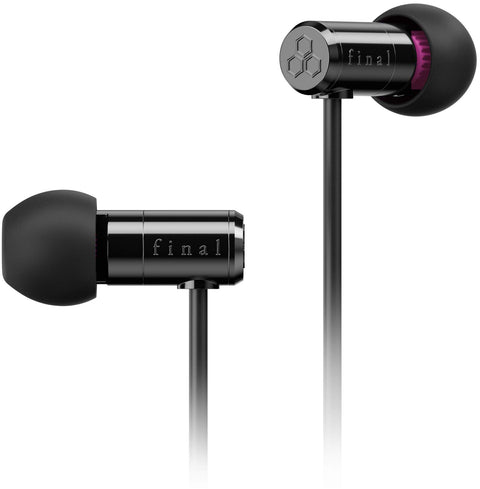 Final E500 In-Ear Earbuds [VR Binaural ASMR 360 Audio Recommended] Black