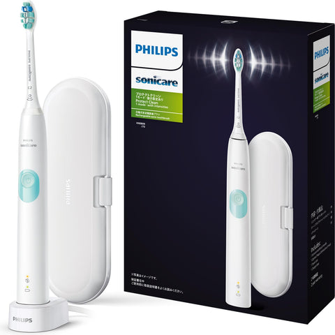 [2024 Model] Philips Sonicare ProtectClean Electric Toothbrush (CleanPlus Brush Head, Charger Stand, and Travel Case Included) HX6809/73 White Mint