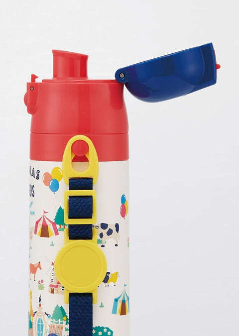 Skater SKDC4-A Children's Stainless Steel Water Bottle, 2-Way Direct Drinking, 16.5 fl oz (470 ml), Cup Drinking 15.2 fl oz (430 ml), Lightweight Type, For Kids, Children, Lightweight, For Boys, Heat