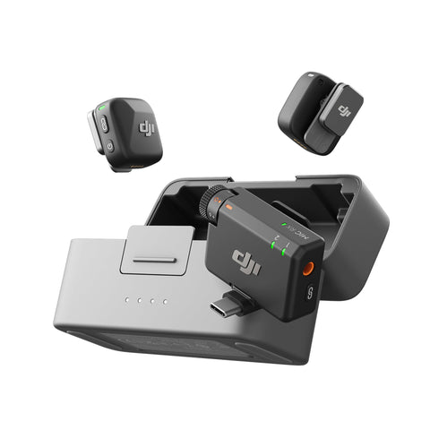 DJI Mic Mini(2 TX + 1 RX + 充电盒) 针式麦克风 无线 超轻 高品质音频 使用48小时 降噪 自动限制功能 相机/iPhone/Android用无线麦克风 Vlog摄影 流媒体传输