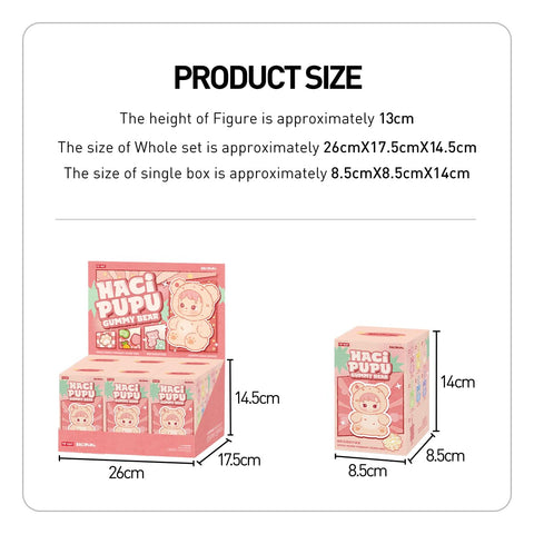 POP MART HACIPUPU Gummy Bear Series Plush Pendant, 1 Piece, Pop-Mart Toy Toy Toy (1 Piece), Blind Box, Plastic Model, Premium Toy, PVC, Soft Vinyl, Original Character, Birthday Gift