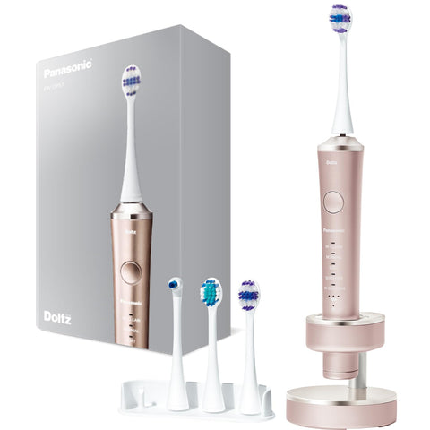 Panasonic EW-DP57-P Doltz Sonic Vibration Toothbrush, High Grade Model, W Sonic Vibration, Ultra Fine Hair Point Polishing Brush Included, Charging Stand, Overseas Use, Pink
