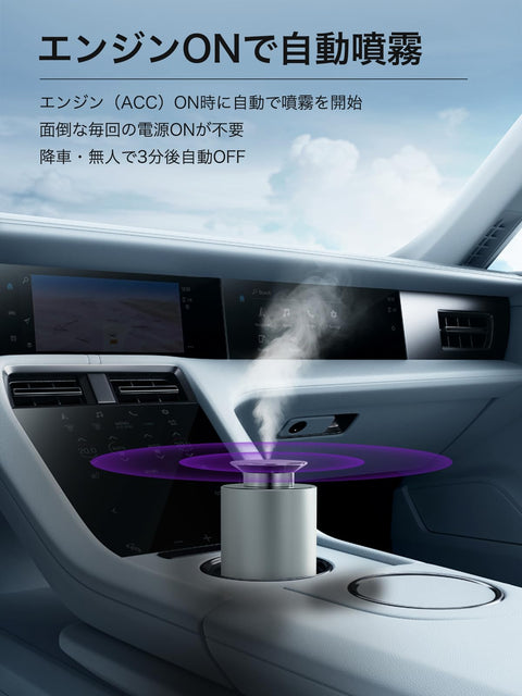 [2026년 신상, 4개 세트, 80개월 사용 가능] FLIRVA 자동차 공기 청정제, 물없는 자동차 아로마 디퓨저, 차량 내 스프레이 향수 디퓨저 | 조용하고 정밀한 항공 알루미늄, 무선 디자인, 내장 4000mAh, 72시간 동안 사용 가능 · 자동 켜기/끄기 | DIY 호환 (화이트 머스크 및 화이트 티) 고급 선물 상자 L20000