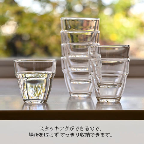 하리오 (하리오) 내열 적층 유리, 2개 세트, 260mL 내열 유리, 스태킹 가능, 전자레인지 및 식기세척기 사용 가능 찻잔, 일본산, 하리오 글래스 HSG-1624