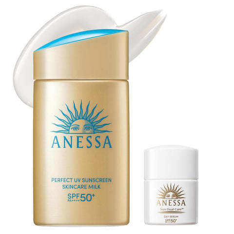 安耐晒(ANESSA) 完美紫外线护肤乳 NA 60mL 【2024年款】 SPF50+ PA++++ 附日光防晒精华小瓶 面部和身体用 化妆底液 防水防汗