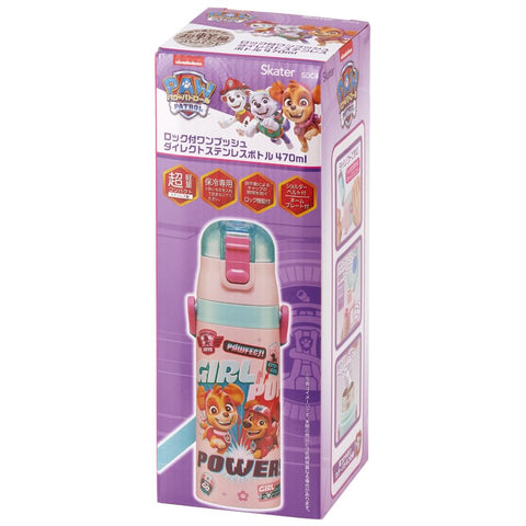 Skater SDC4-A Children's Stainless Steel Water Bottle, Direct Drinking, 16.5 fl oz (470 ml), Paw Patrol, Girl, Kid-friendly Lightweight Type, Cold Insulated, Sports Bottle, Cute, For Kids