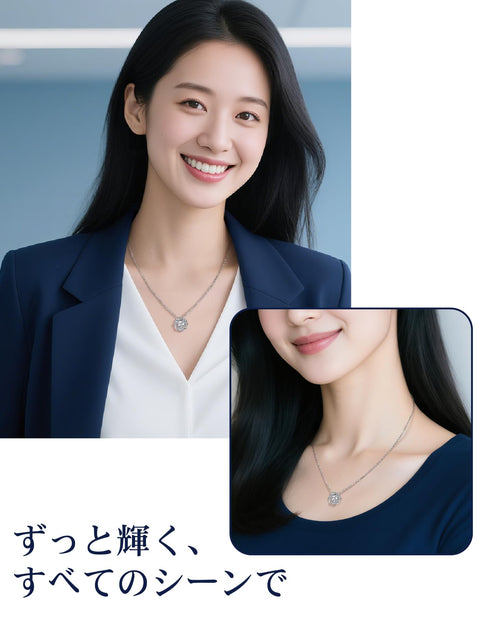 [MomentWish] 댄싱 스톤 목걸이, 여성용 0.5-1캐럿 모이사나이트 펜던트, 실버 목걸이, 인기 브랜드 체인, 생일 기념일 선물 (길이 40cm+조절 가능) 섬세한 선물 상자 포함