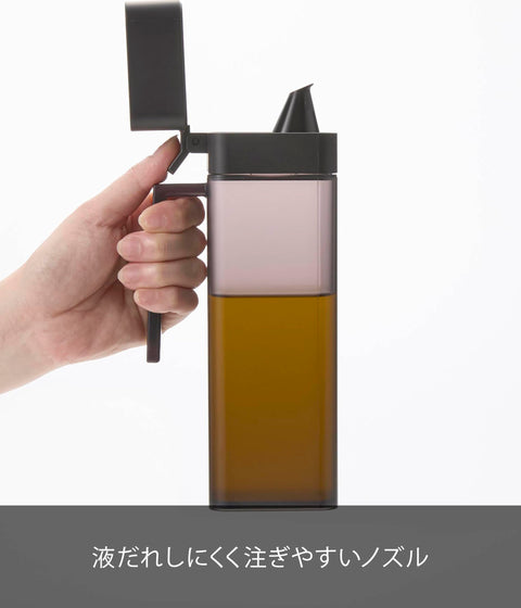 山崎実業(Yamazaki) 蓋付き 調味料ボトル ブラック W6.6×D10×H21.5cm タワー tower 詰め替え用 簡単開閉 分解して洗える 1518