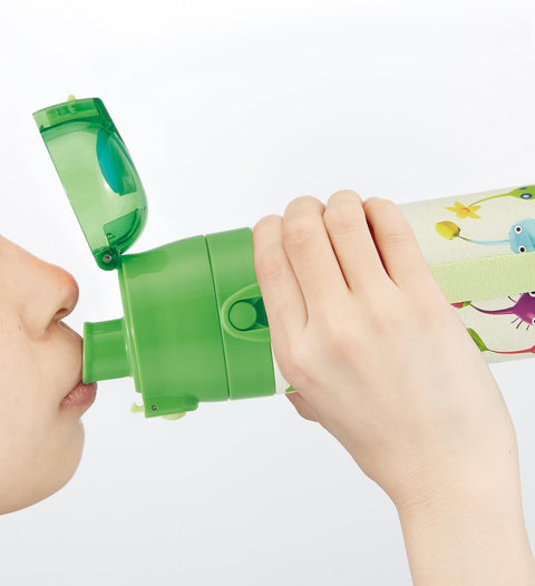 스케이터 (스케이터), 어린이용 스테인리스 스틸 물병, 다이렉트 드링크, 470ml, 피크민, 어린이 친화형, 경량, 단열 물병, 스포츠 보틀, 귀여운 어린이, 어린이, 어린이, 물병 SDC4-A
