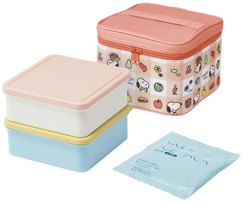 Skater KCPC2 Snoopy Picnic Vacation Lunch Box with Cooler Bag Included, Made in Japan, 8.5 fl oz (2240 ml)