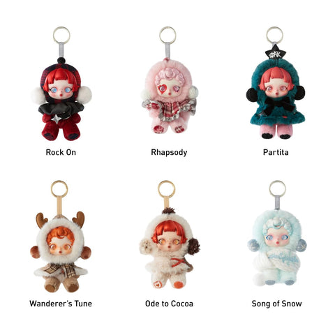 POP MART SKULLPANDA Winter Symphony Series Plush Pendant, 6 Pieces in Assorted Boxes, Popmart, Popmart, Pop-Mart, Pop-mart, Pop-mart, Pop-mart, Pop-Toy, Plush, Blind Box, Plastic Model, Premium Toy