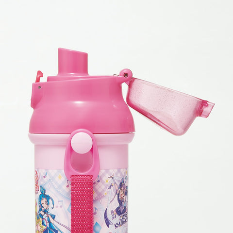 Skater PSB5SANAG-A Children's Plastic Water Bottle, 16.9 fl oz (480 ml), One-Push Closure, Antibacterial, Child-Friendly, Lightweight, Antibacterial Treatment, Made in Japan, Kimi to Idol Pretty Cure,
