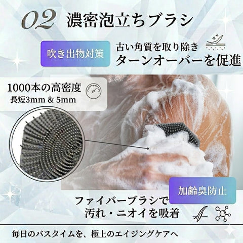 【全身ケア両面ブラシ】IKKEI 頭皮スカルプ＆ボディーブラシ シャンプーブラシ 頭皮マッサージ (ブラック) S字フック付き (1個)