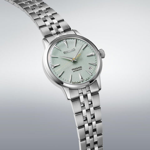 Seiko SRRY051 Women's Automatic Watch, Presage Cocktail Time 1.3 inches (34 mm), Silver, Silver, Bracelet Type