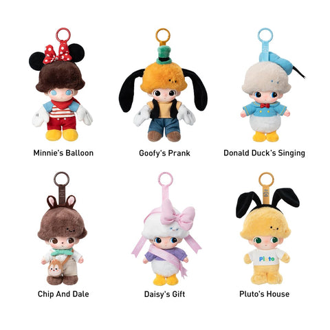 POP MART DIMOO WORLD × DISNEY シリーズ ぬいぐるみキーチェーン 【アソートボックス 6ピース】 ポップマート ガチャガチャ ブラインド ボックス フィギュア プラモデル プレミアム おもちゃ PVC ソフビ オリジナル キャラクター 誕生日 プレゼント