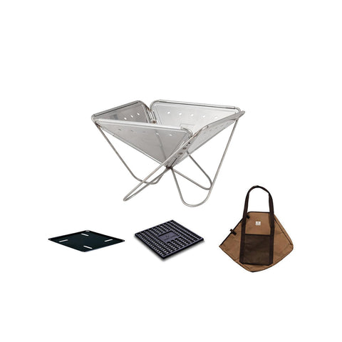 Snow Peak Bonfire Stand, Starter Set, Outing Set, For Outdoor Activities, Barbecue, Camping, Compact, Folding, Solo, Family, S/M/L, LL