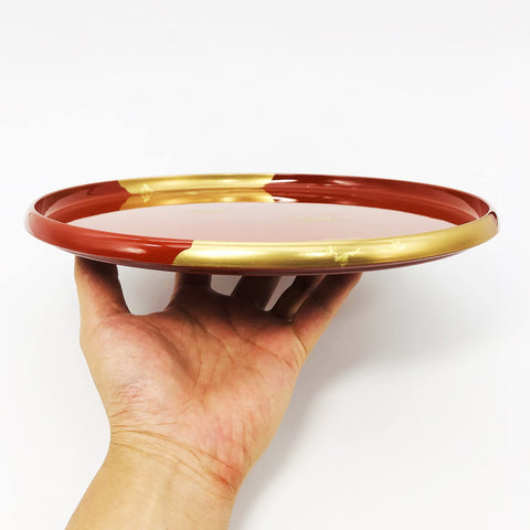 まえじゅう漆器 盆 洗朱 27cm 4M-133