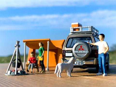 Geocore 64 1/64# Car Snap 01b Camping (TLV-NEO Mitsubishi Pajero Midroof Wide Super Exceed Included) Accessories & Complete Mini Car Set 314790