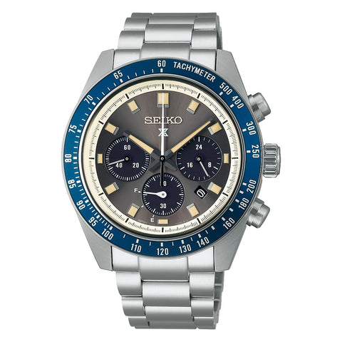 Seiko 精工手錶 Prospex SPEEDTIMER 太陽能計時碼錶 Large, 錶殼:銀/錶盤:灰色, 手鍊類型
