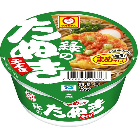 マルちゃん 緑のまめたぬき天そば 東 ( 45g×12個 / ミニサイズ ) カップ麺 そば ( 天揚げ/ 小えび天 ) まめサイズ (関東風だし / カップ ) 箱買い 東洋水産 赤いきつねシリーズ