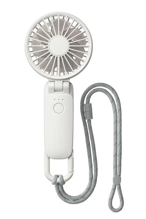 RHYTHM 9ZF040RH08 Handy Fan, 2025 Large Airflow, Silent, 3-Way (Handheld, Neck or Tabletop), 5 Levels of Air Flow, Type-C Compatible, Carabiner & Strap, Small, Portable Fan, Silky Wind Mobile 3.2,