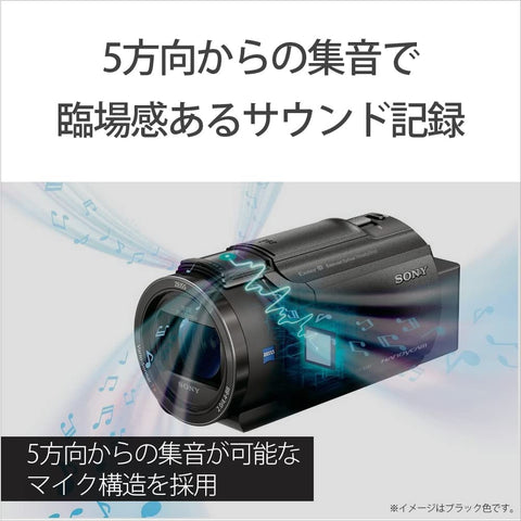 SONY FDR-AX45A TI 4K Camcorder, Handycam, 2022 Model, Bronze Brown, With Built-in 64GB Memory, 20x Optical Zoom, and Balanced Optical SteadyShot