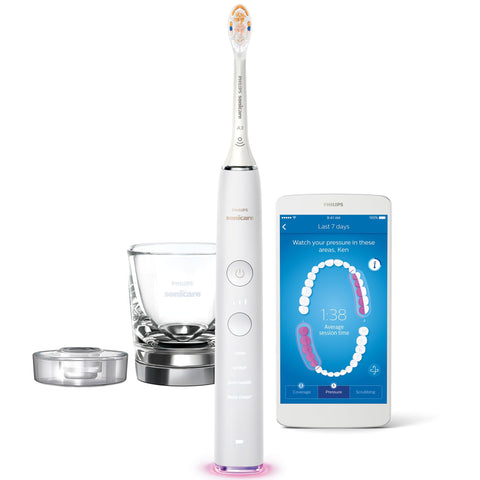 Philips Sonicare DiamondClean Smart Electric Toothbrush (with charger glass) HX9911/66 White