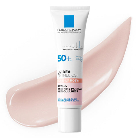 La Roche-Posay UV Idea XL Tone Up Rose Sunscreen, Makeup Base, SPF50+ PA++++, Moisturizing, UV Protection, Improves Skin Brightness, Clears Skin, Reduces Dullness, Pore Coverage, Soap-Free, Suitable for Sensitive and Dry Skin, 30ml