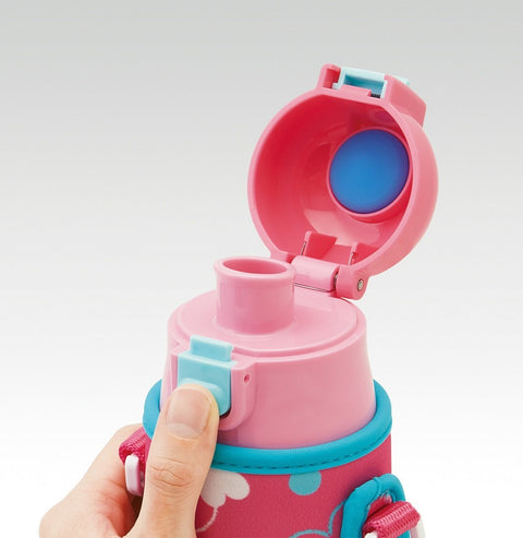 スケーター(Skater) 直飲み ステンレス 水筒 470ml ボトルカバー付き ハート 水玉 女の子 KSDC4-A
