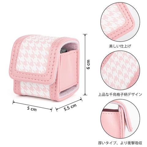 HIYQIN instax mini Pal專用手機殼 實用收納袋 Instax PAL用 便攜式相機套 收納便攜包 附帶腕帶 輕量耐用 便攜式 防摔 防塵 迷你殼, 粉色, 復古